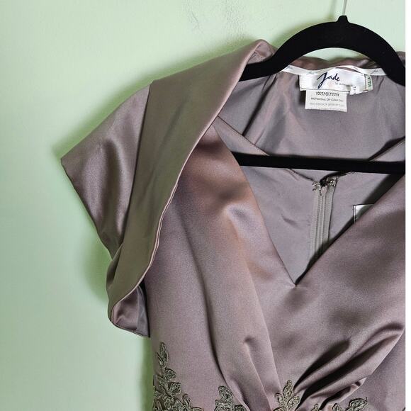 Jade by Jasmine VD Cocktail Dress w/ Matching Cropped Bolero Jacket Size 2 - Picture 7 of 14